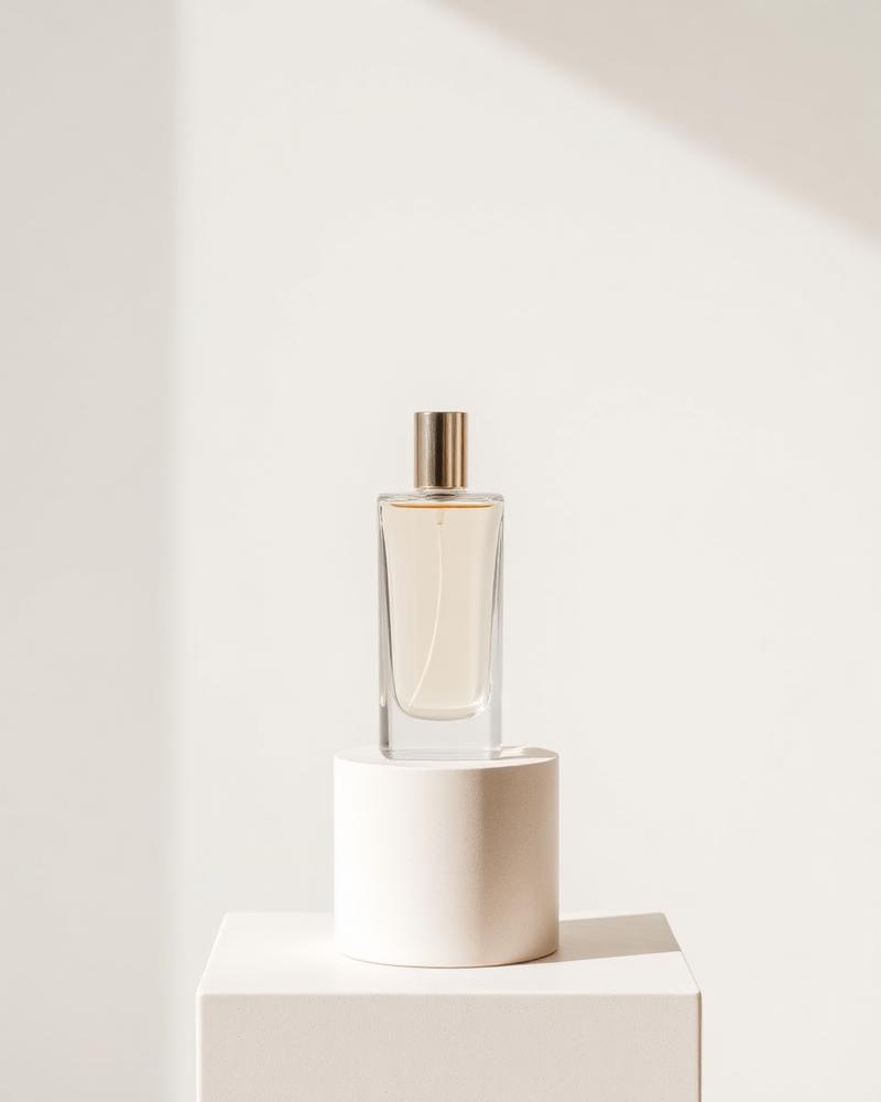 Frasco de perfume unissex minimalista